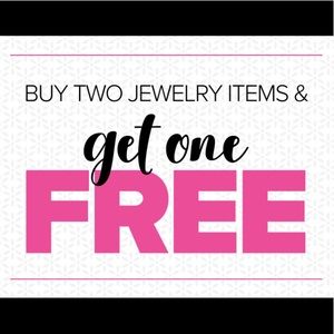 Buy 2 jewelry items and get one free for equal or lesser value!!! 😍🙌🏻💛